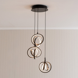 ValueLights Infinity Loop Twirl Cluster Drop Black Integrated LED Ceiling Light - thumbnail 2