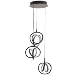 ValueLights Infinity Loop Twirl Cluster Drop Black Integrated LED Ceiling Light - thumbnail 1
