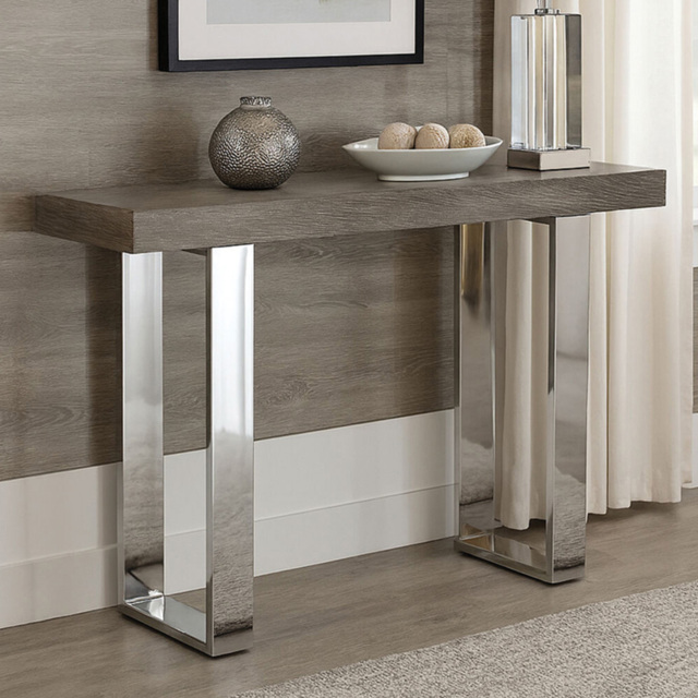 Premier Housewares Ulmus Grey Elm Wood Console Table - image 1