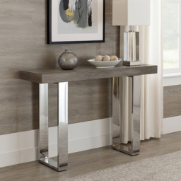 Premier Housewares Ulmus Grey Elm Wood Console Table - thumbnail 3
