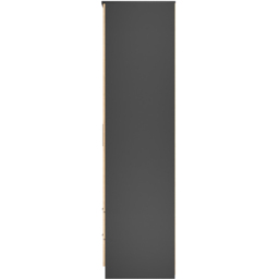 Crowndale Java Slatted Effect Black 2 Drawer Tall Double Wardrobe Ready Assembled - thumbnail 3