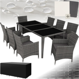 tectake Menorca 8 Seater Grey Garden Dining Table - thumbnail 2
