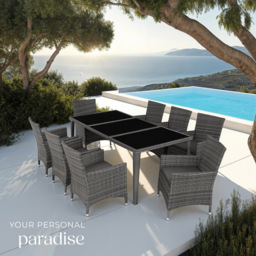 tectake Menorca 8 Seater Grey Garden Dining Table - thumbnail 3