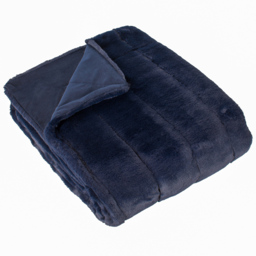 Paoletti Empress Navy Faux Fur Throw 130 x 180cm