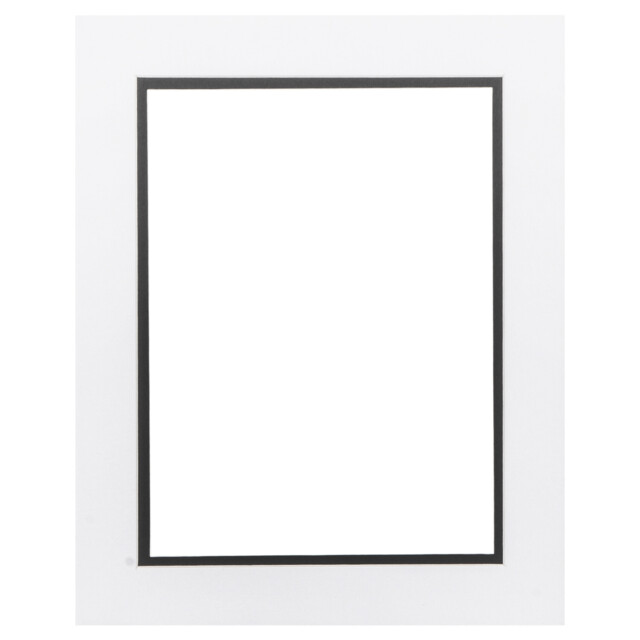 White and Black Double Picture Photo Frame with Mount 8 x 6 inch