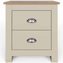 GFW Lancaster 2 Drawer Cream Bedside Table - thumbnail 4