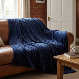 Navy Family Sized Throw - thumbnail 4