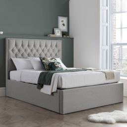 Wilson Double Grey Fabric Ottoman Storage Bed - thumbnail 1