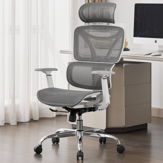 Shankar Elite Mesh Office Chair Grey and White - image 1