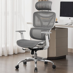 Shankar Elite Mesh Office Chair Grey and White - thumbnail 1