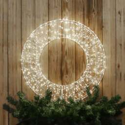 Xmas Haus 720 Cool White LED Metal Wreath 50cm - thumbnail 2