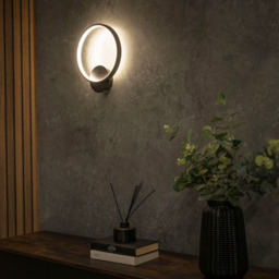 ValueLights Infinity Circle Black Integrated LED Wall Light - thumbnail 3