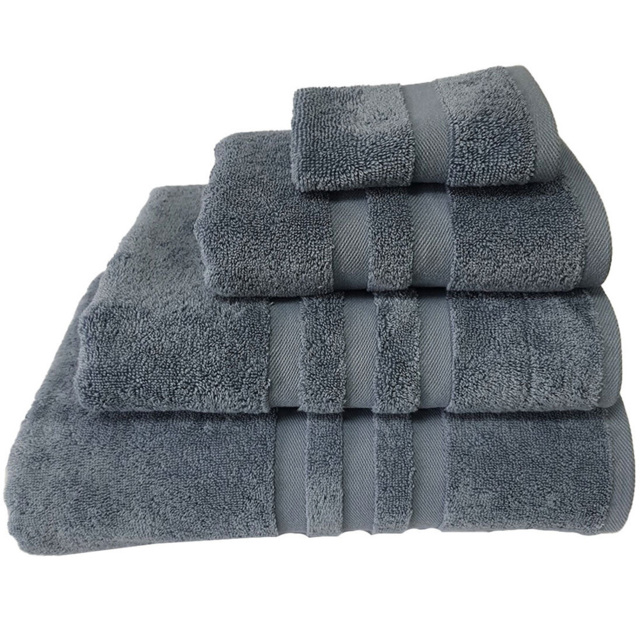 Turkish Cotton Slate Blue Terry Dobby Bath Sheet