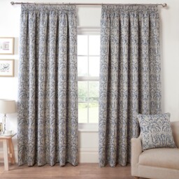 Elmsley Navy Pencil Pleat Curtain 168 x 137cm