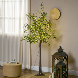 StarBright Warm White LED Light Up Artificial Olive Tree 6ft - thumbnail 2