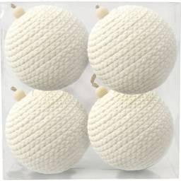 Rope White Bauble 4 Pack