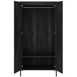 Hoxton 2 Door Black Wardrobe - thumbnail 4