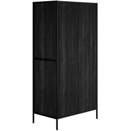Hoxton 2 Door Black Wardrobe - thumbnail 2