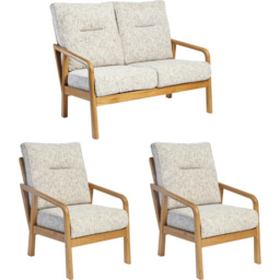 Desser Dubai 4 Seater Light Oak Natural Rattan Farrow Sofa Set - thumbnail 2