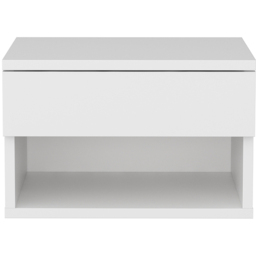 Decorotika Jamot Single Drawer Single Shelf White Floating Bedside Table - thumbnail 3