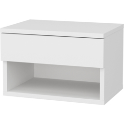 Decorotika Jamot Single Drawer Single Shelf White Floating Bedside Table - thumbnail 2