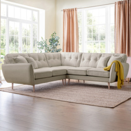 Opry Faro 4 Seater Button Back Linen Left Hand Corner Sofa