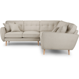 Opry Faro 4 Seater Button Back Linen Left Hand Corner Sofa - thumbnail 3