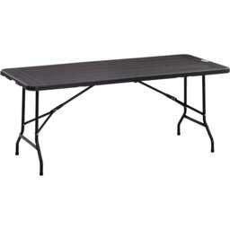 Outsunny Black 6 Seater Folding Garden Dining Table - thumbnail 2