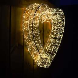 Xmas Haus Warm White LED Heart Shape Wreath 40cm - thumbnail 2