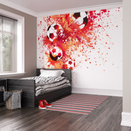 Origin Murals Football Splash Red Wall Mural - thumbnail 3