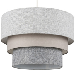 ValueLights Aztec 3-Tier Herringbone Grey Ceiling Light Shade - thumbnail 1