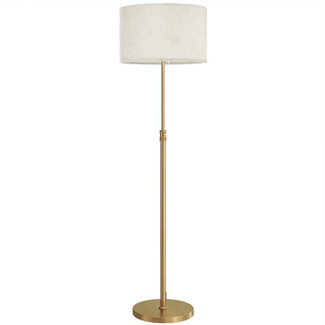 HOMCOM Height Adjustable Linen Shade Standing Floor Lamp with Remote - image 1