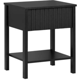 Birlea Axis Black Single Drawer Single Shelf Fluted Bedside Table - thumbnail 2