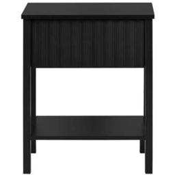 Birlea Axis Black Single Drawer Single Shelf Fluted Bedside Table - thumbnail 3