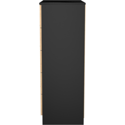 Crowndale Java Slatt Effect and Black 5 Drawer Chest - thumbnail 3
