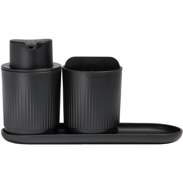 ReBorn Dark Grey Recycled Plastic Bathroom Set 3 Piece - image 1