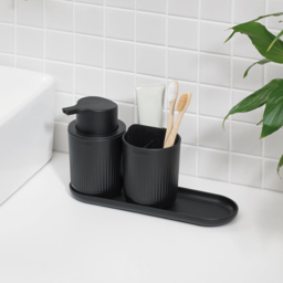 ReBorn Dark Grey Recycled Plastic Bathroom Set 3 Piece - thumbnail 2