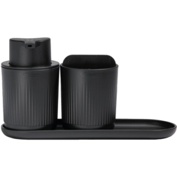 ReBorn Dark Grey Recycled Plastic Bathroom Set 3 Piece - thumbnail 1