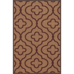 Desire Rugs Beige Anti Slip Quatrefoil Design Door Mat 80 x 150cm