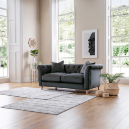 2 Seater Midnight Blue Velvet Sofa - thumbnail 3
