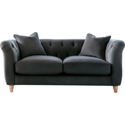2 Seater Midnight Blue Velvet Sofa - thumbnail 2