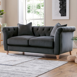 2 Seater Midnight Blue Velvet Sofa