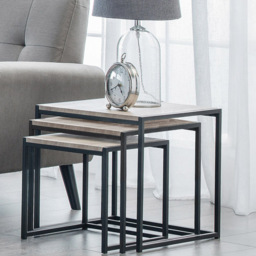 Julian Bowen Tribeca Sonoma Oak Nest of Tables Set of 3