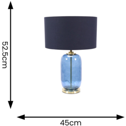 ValueLights Leigh Reni Navy Blue Shade Navy Blue Glass LED Table Lamp - thumbnail 4
