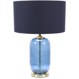 ValueLights Leigh Reni Navy Blue Shade Navy Blue Glass LED Table Lamp - thumbnail 1