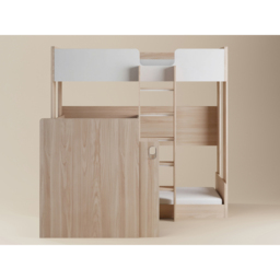 Flair Bode White and Oak Triple Sleeper L-Shaped Bunk Bed - thumbnail 3