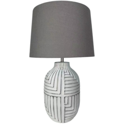 Acacia Home 46cm Stone Ceramic Table Lamp with Fabric Shade