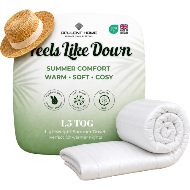 Opulent Home White Double Summer Hollowfibre Duvet 1.5 Tog
