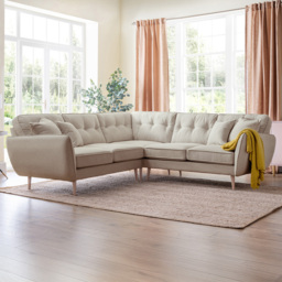 Opry Faro 4 Seater Button Back Beige Left Hand Corner Sofa - thumbnail 1