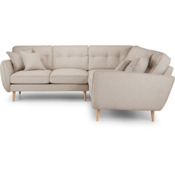 Opry Faro 4 Seater Button Back Beige Left Hand Corner Sofa - thumbnail 3